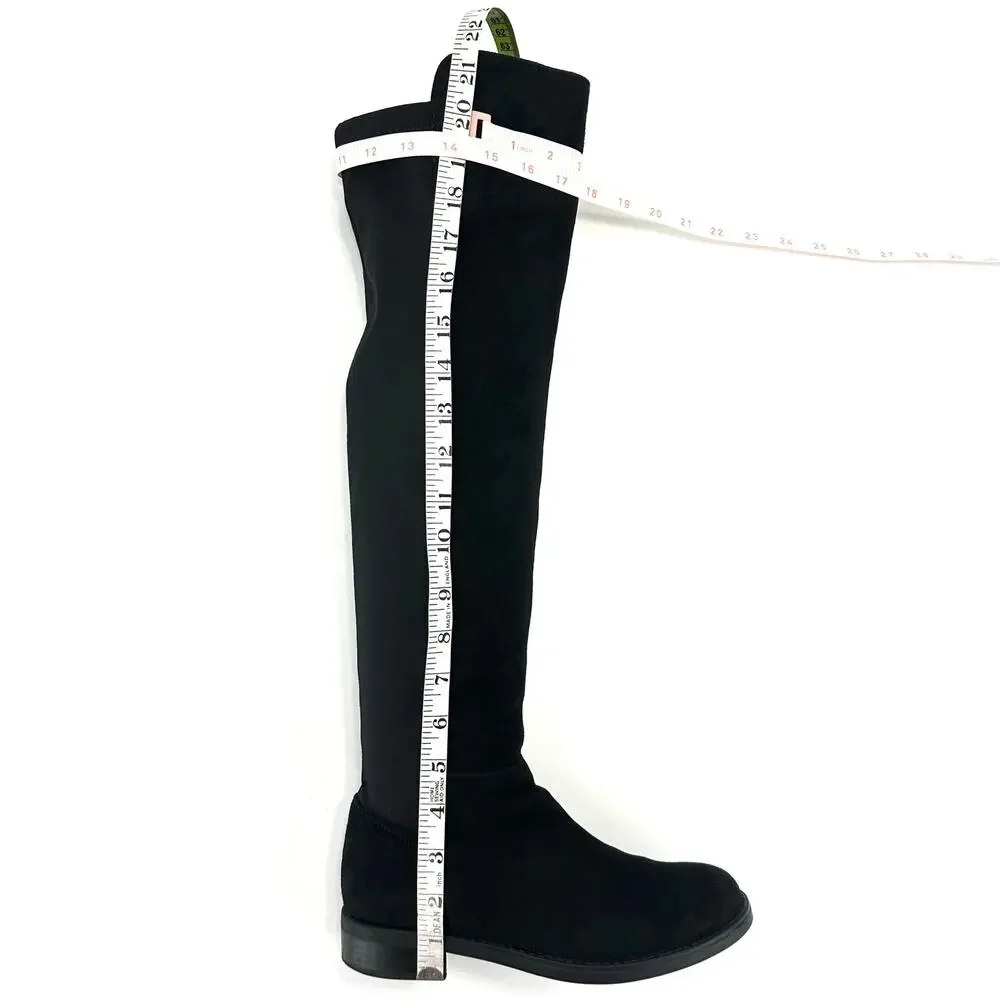 Blondo Velma Flat Over-The-Knee Tall Boot Size 7.5M Black Leather Waterproof OTK